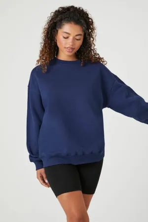 Forever 21 Women's Los Angeles Graphic Fleece Pullover Navy Forever 21