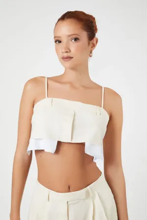 Forever 21 Women's Pleated Reworked Bralette Sand Forever 21