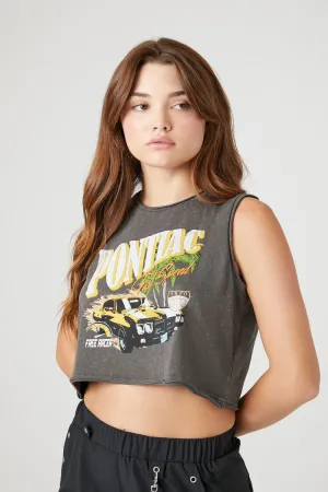Forever 21 Women's Pontiac Graphic Muscle T-Shirt Charcoal/Multi Forever 21