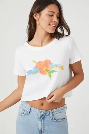 Forever 21 Women's Prince Peter Tom Petty Cropped T-Shirt White/Multi Forever 21