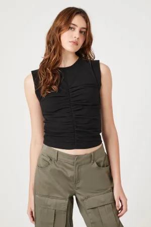 Forever 21 Women's Ruched Muscle T-Shirt Black Forever 21
