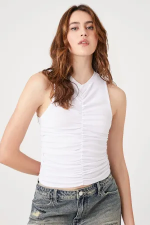 Forever 21 Women's Ruched Tank Top White Forever 21