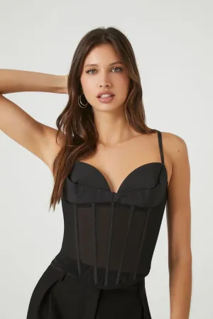 Forever 21 Women's Sheer Bustier Sweetheart Cami Black Forever 21