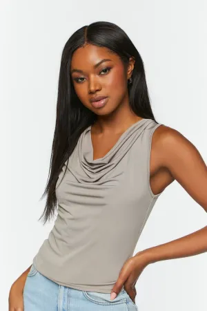 Forever 21 Women's Sleeveless Cowl Neck Top Mocha Forever 21