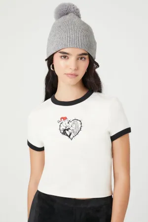 Forever 21 Women's The Nightmare Before Christmas Ringer T-Shirt Cream/Multi Forever 21