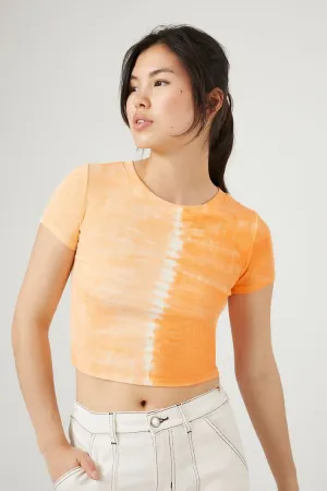 Forever 21 Women's Tie-Dye Cropped T-Shirt Island Mango/Multi Forever 21