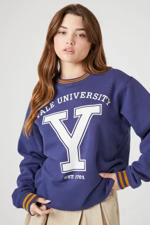 Forever 21 Women's Yale University Varsity-Striped Pullover Blue/Multi Forever 21