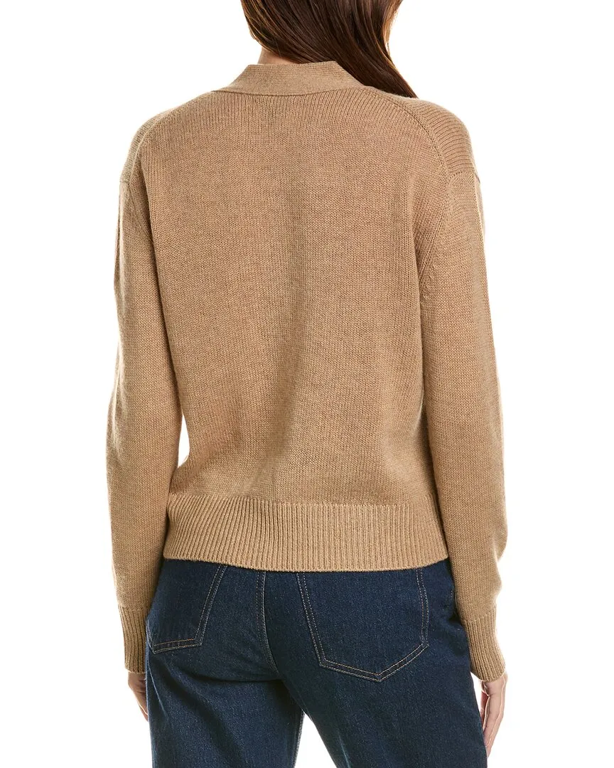 Forte Cashmere Pocket V-Neck Wool & Cashmere-Blend Cardigan