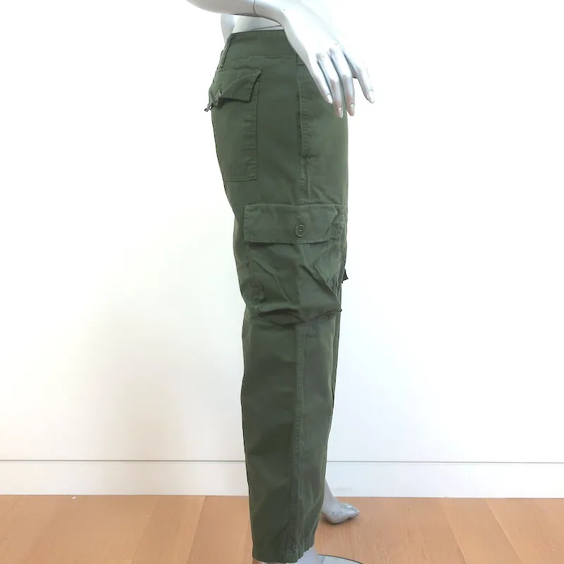 Frame Relaxed Utility Pants Washed Surplus Green Cotton Size 30