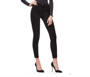 Good Legs Faux Suede Slim Pants In Black