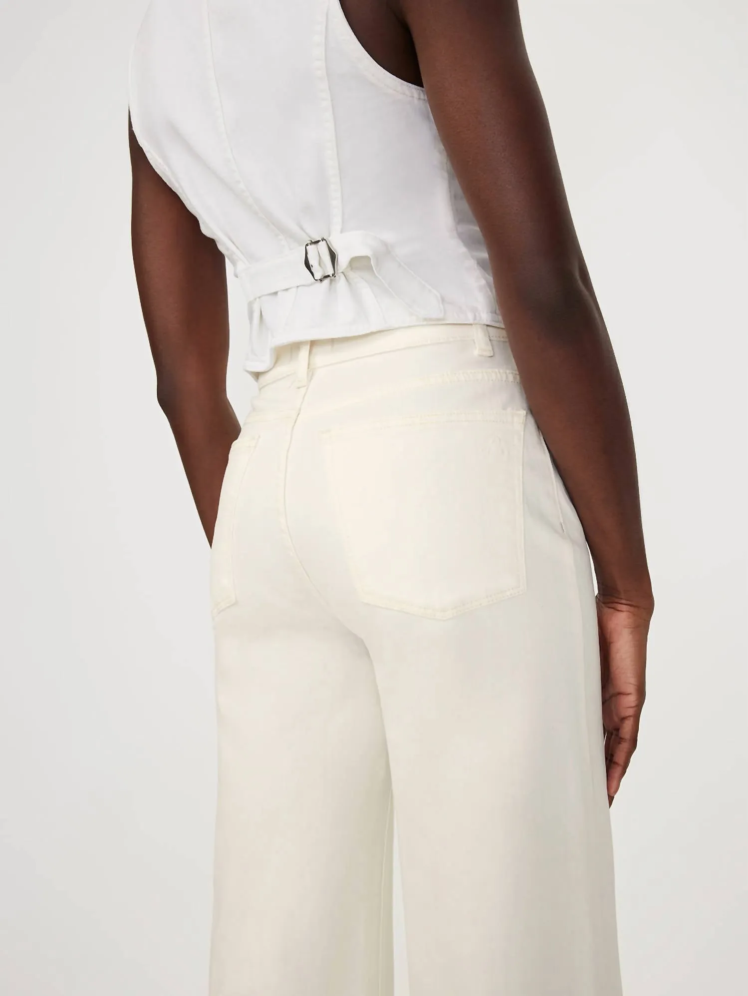 Hepburn Wide Leg High Rise Vintage Jean In Eggshell