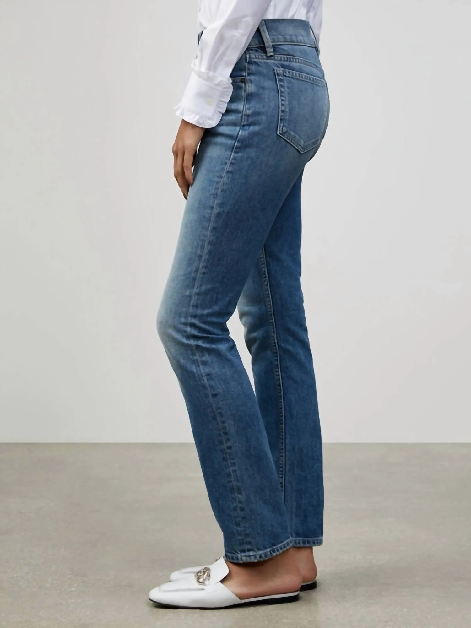 High Rise Straight Ankle Reeve Ital. Heritage Jean In Faded Skyline