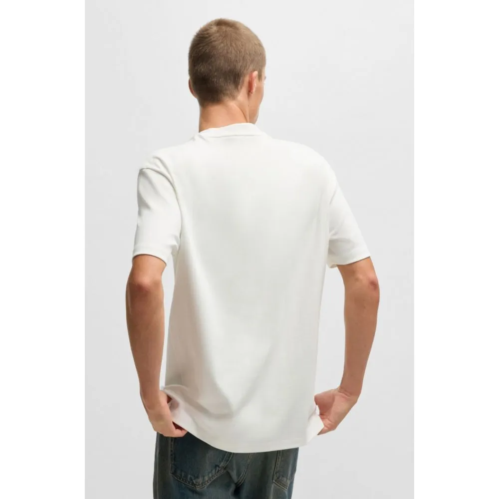 Interlock-cotton regular-fit T-shirt with stacked logo