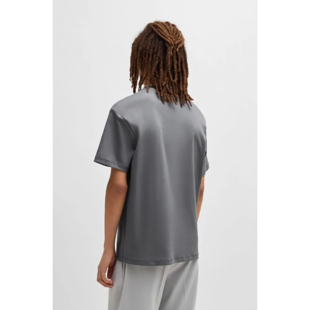Interlock-cotton regular-fit T-shirt with stacked logo