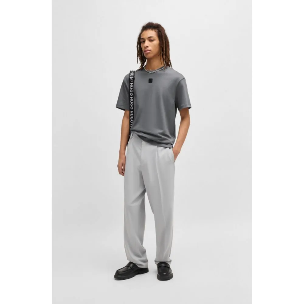 Interlock-cotton regular-fit T-shirt with stacked logo
