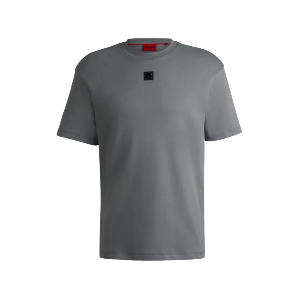 Interlock-cotton regular-fit T-shirt with stacked logo