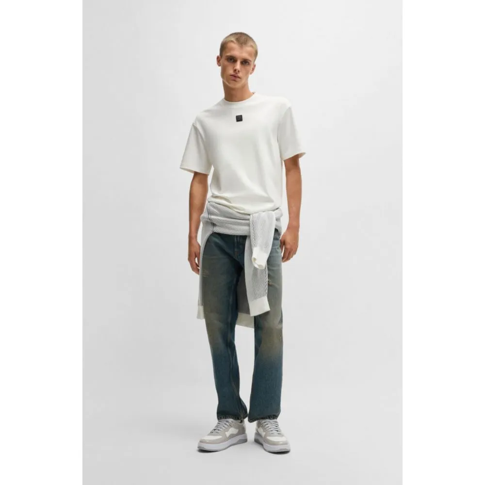 Interlock-cotton regular-fit T-shirt with stacked logo