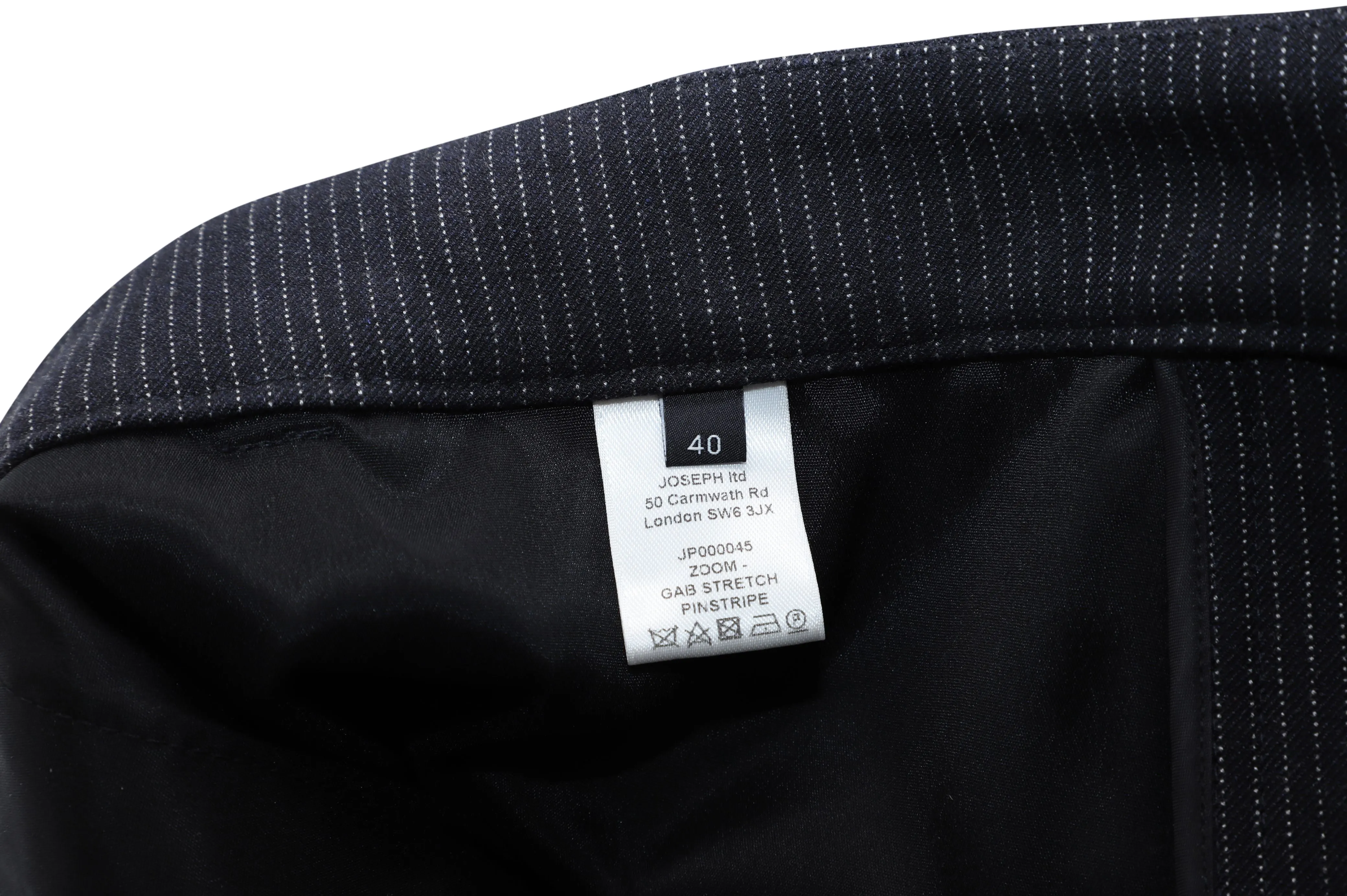 Joseph Gab Stretch Pinstripe Trousers in Black Viscose