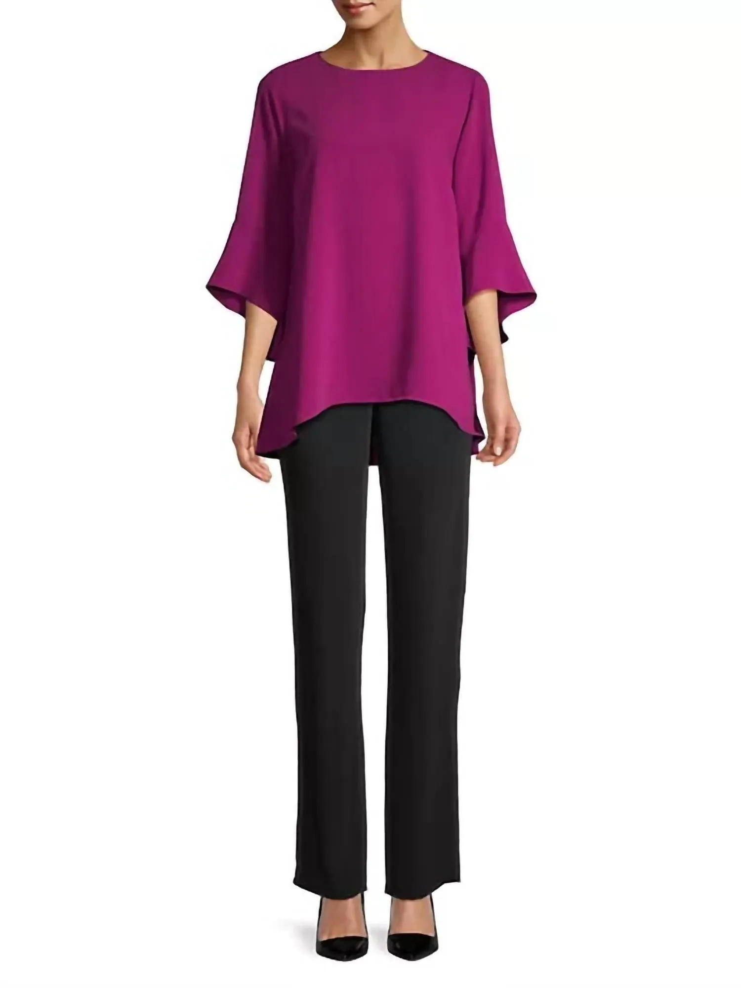 Julia Matte Crepe Tunic In Berry