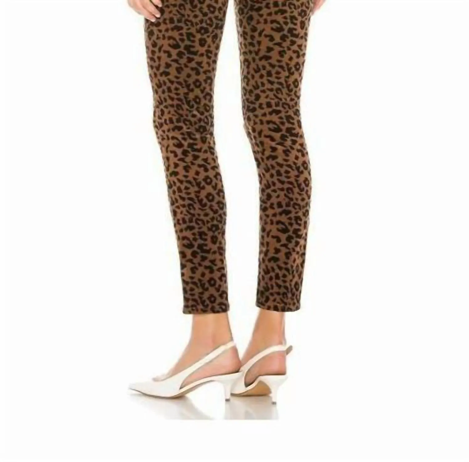 Leopard Corduroy Skinny Pants In Multicolor