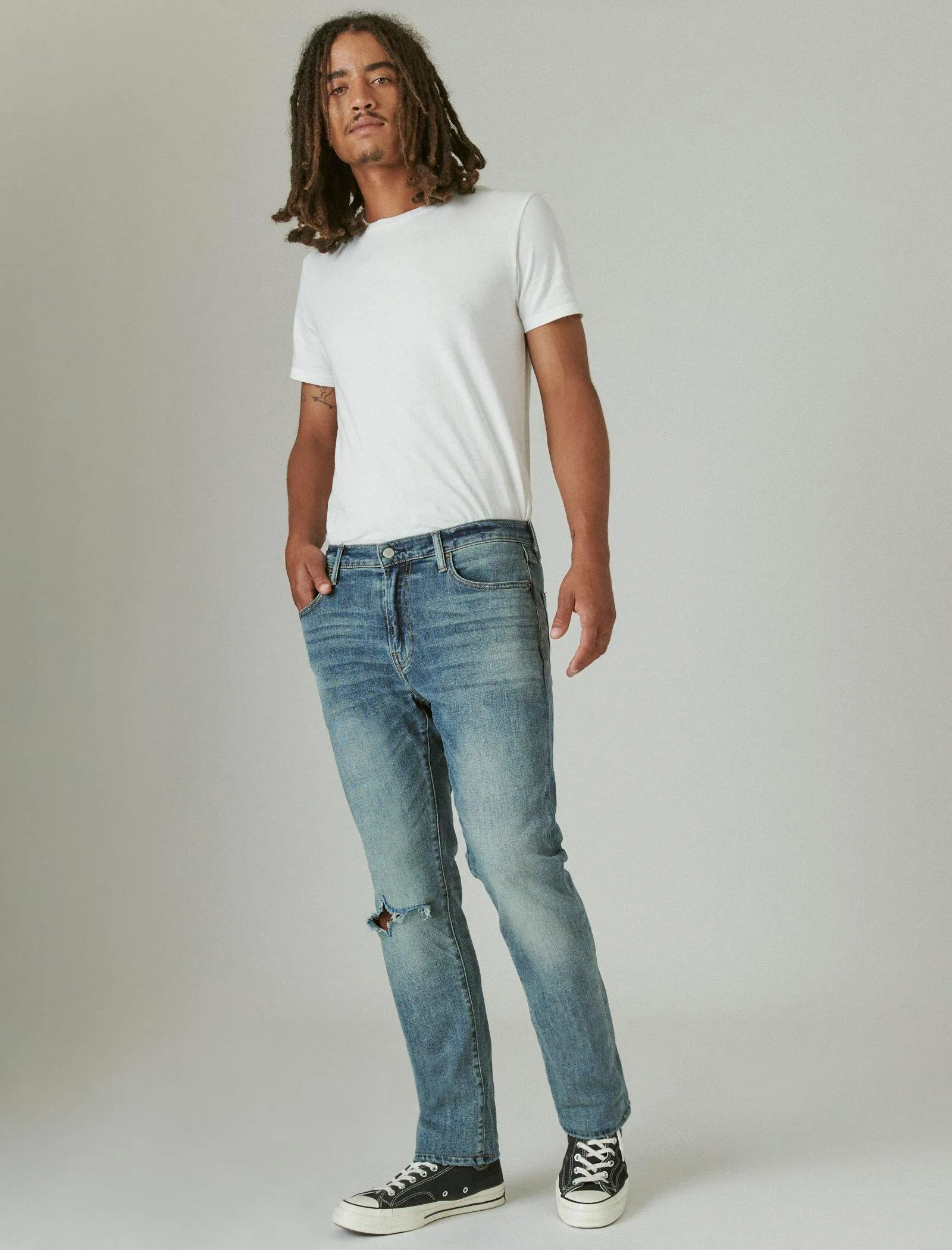 Lucky Brand 410 Athletic Straight Advanced Stretch Jean Roanoke Lucky Brand