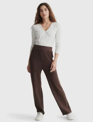 Lucky Brand Cloud Jersey Wide Leg Pant Dark Chocolate Lucky Brand