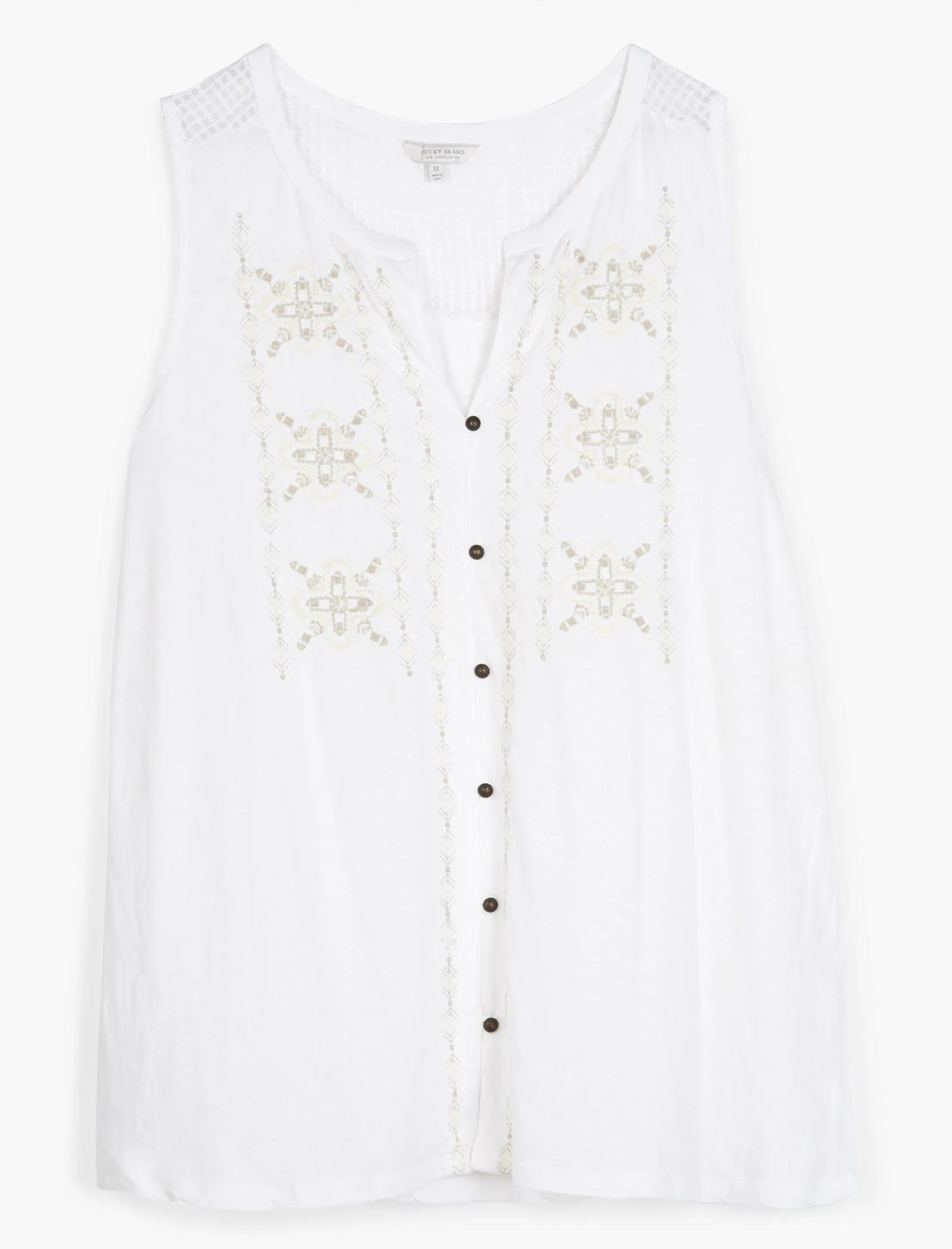 Lucky Brand Embroidered Tank Bright White Lucky Brand