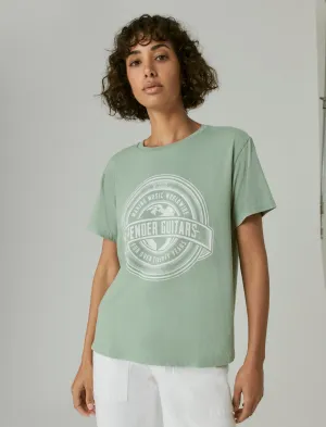 Lucky Brand Fender Globe Boyfriend Tee Green Bay Lucky Brand