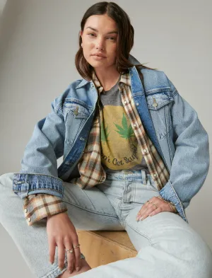 Lucky Brand Get Stupid Boyfriend Tee Heather Grey Lucky Brand