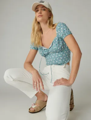 Lucky Brand Laura Ashley Printed Corset Top Blue Multi Lucky Brand