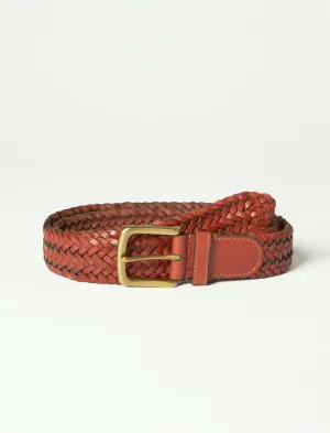 Lucky Brand Men's Leather Woven  Belt Brown Lucky Brand