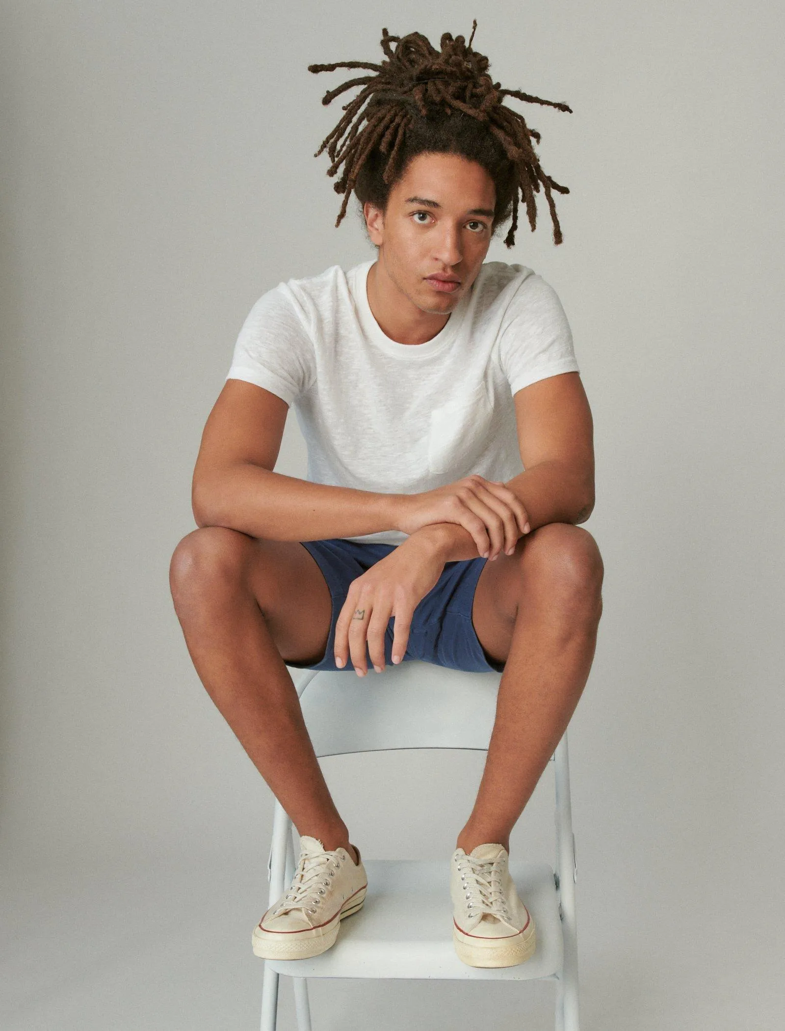 Lucky Brand Men's Linen Short Sleeve Pocket Crew Neck Tee