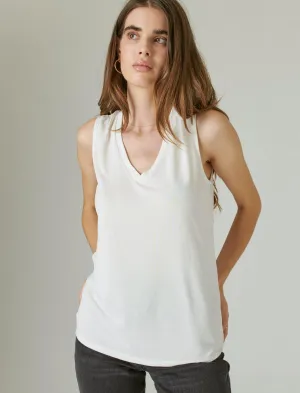 Lucky Brand Sandwash V-Neck Tank Bright White Lucky Brand