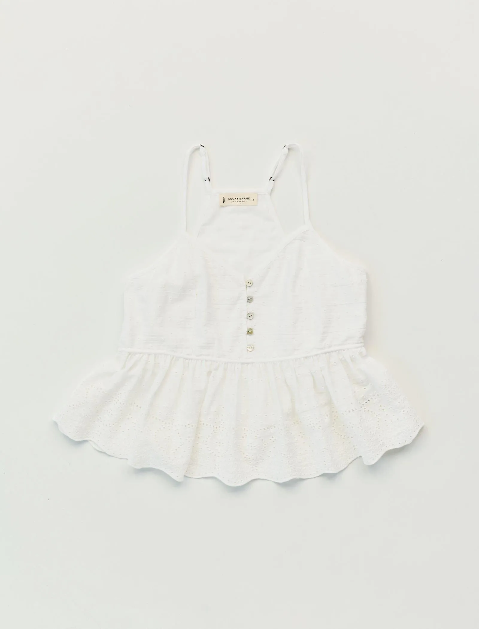 Lucky Brand Schiffley Racerback Tank Bright White Lucky Brand