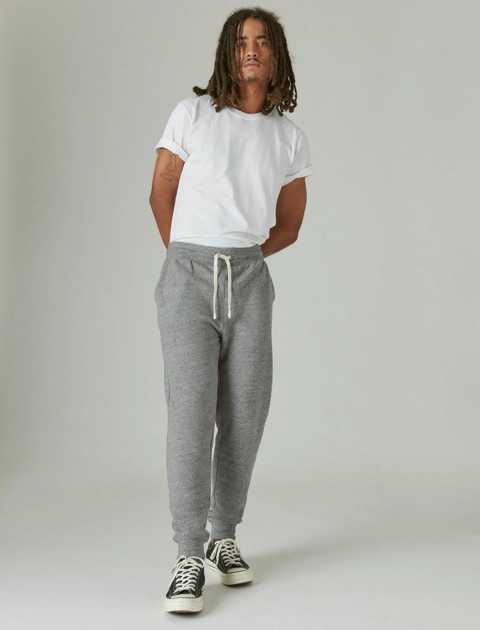 Lucky Brand Sueded Terry Jogger Heather Grey Lucky Brand
