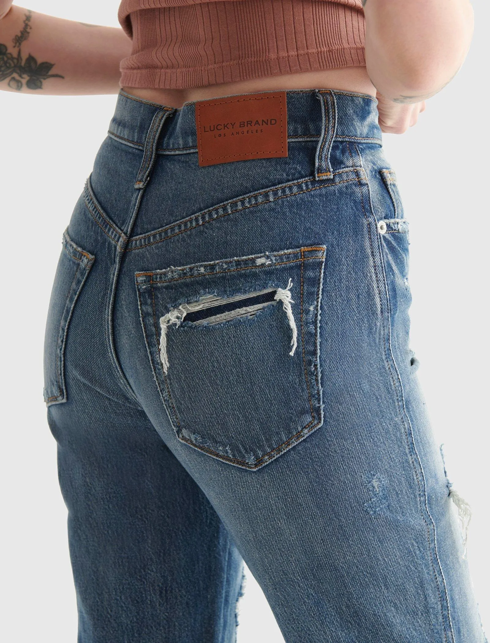 Lucky Brand Womens High Rise Drew Mom Jean
