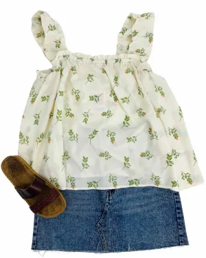 LuLaRoe Size XL Cream/Green Floral NEW Tops Top-Sleeveless