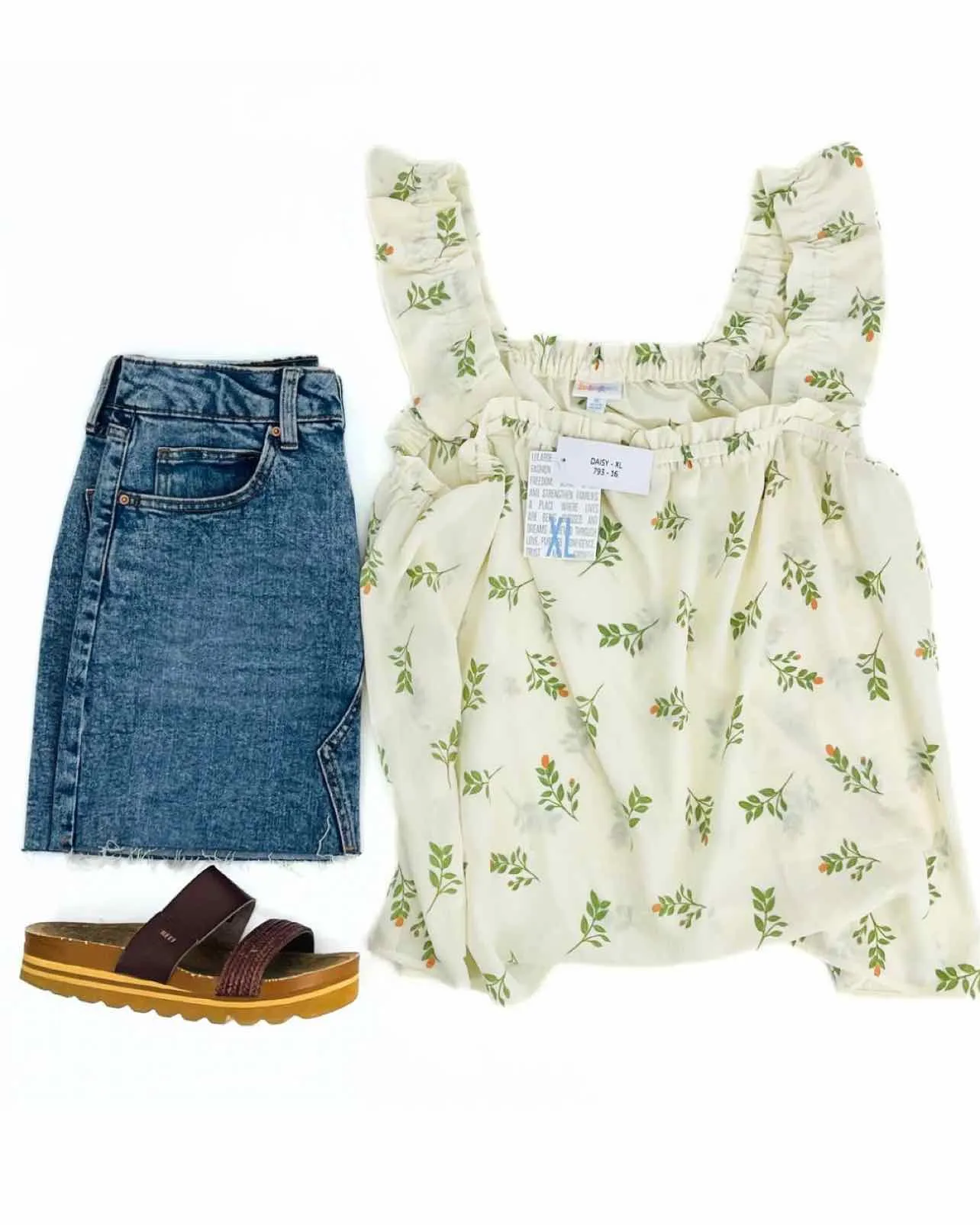 LuLaRoe Size XL Cream/Green Floral NEW Tops Top-Sleeveless