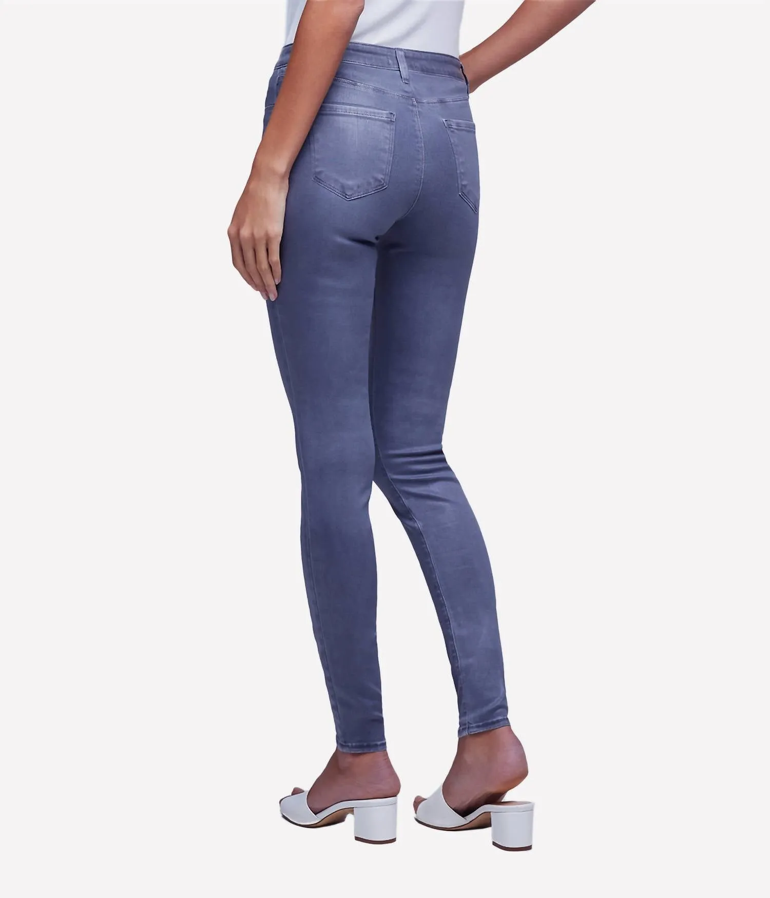 Marguerite High Rise Skinny Jean In Gris Coated