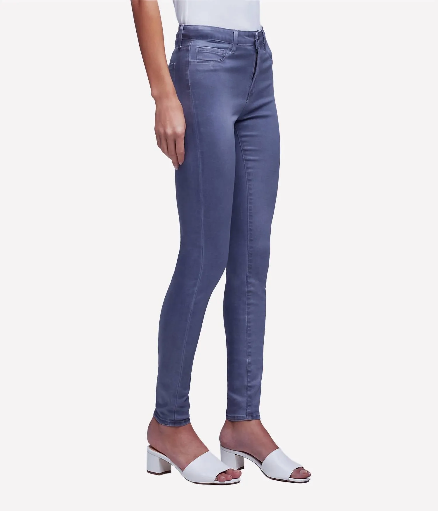 Marguerite High Rise Skinny Jean In Gris Coated