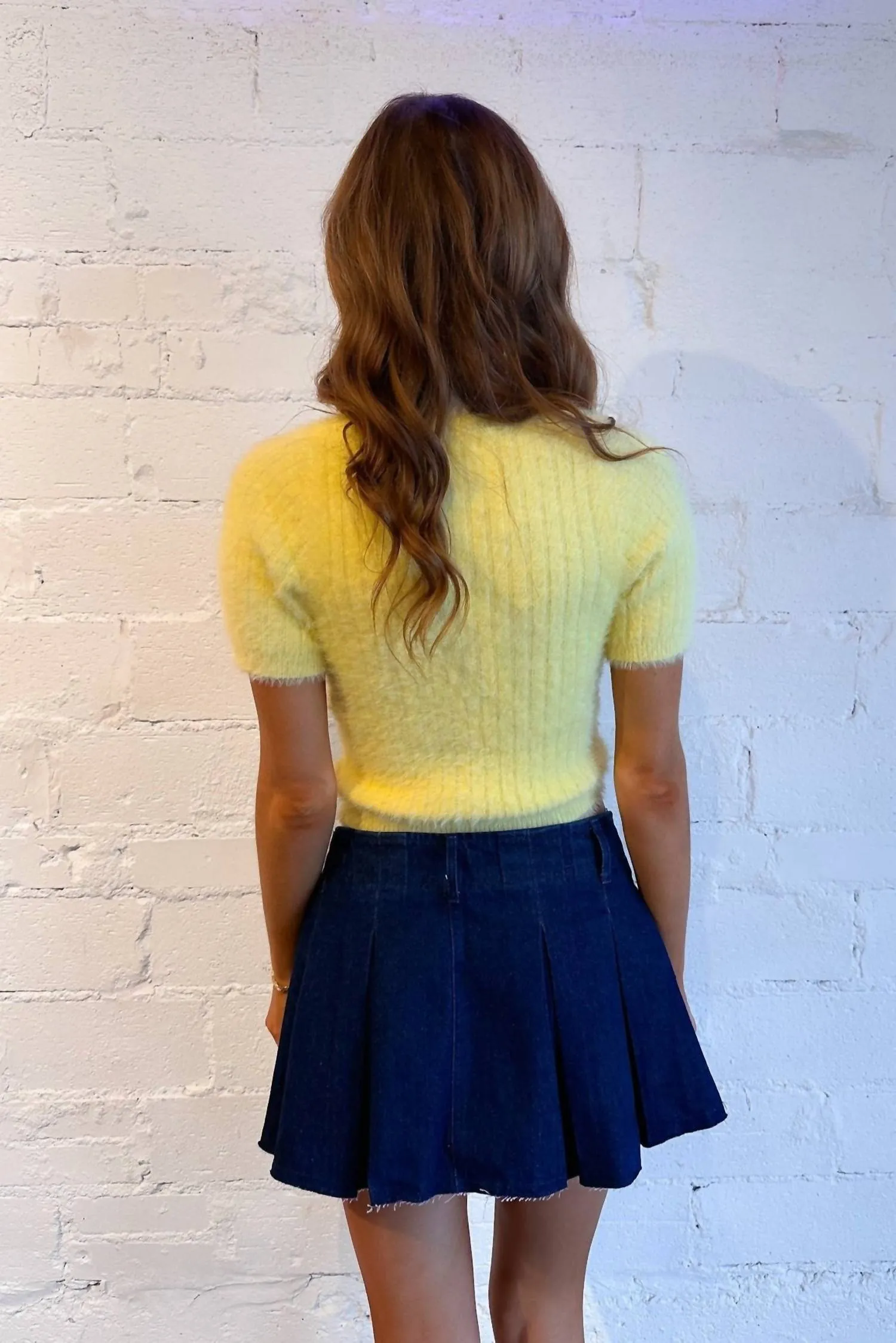 Marissa Pleated Skirt In Dark Denim