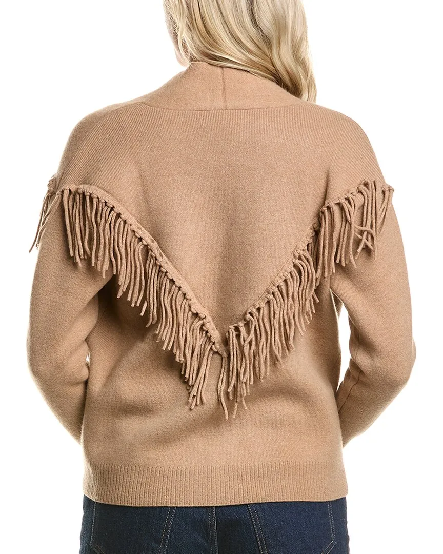 MEIR Fringe Wool & Cashmere-Blend Cardigan
