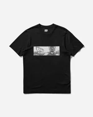 Men's Back Letter T-Shirt Black