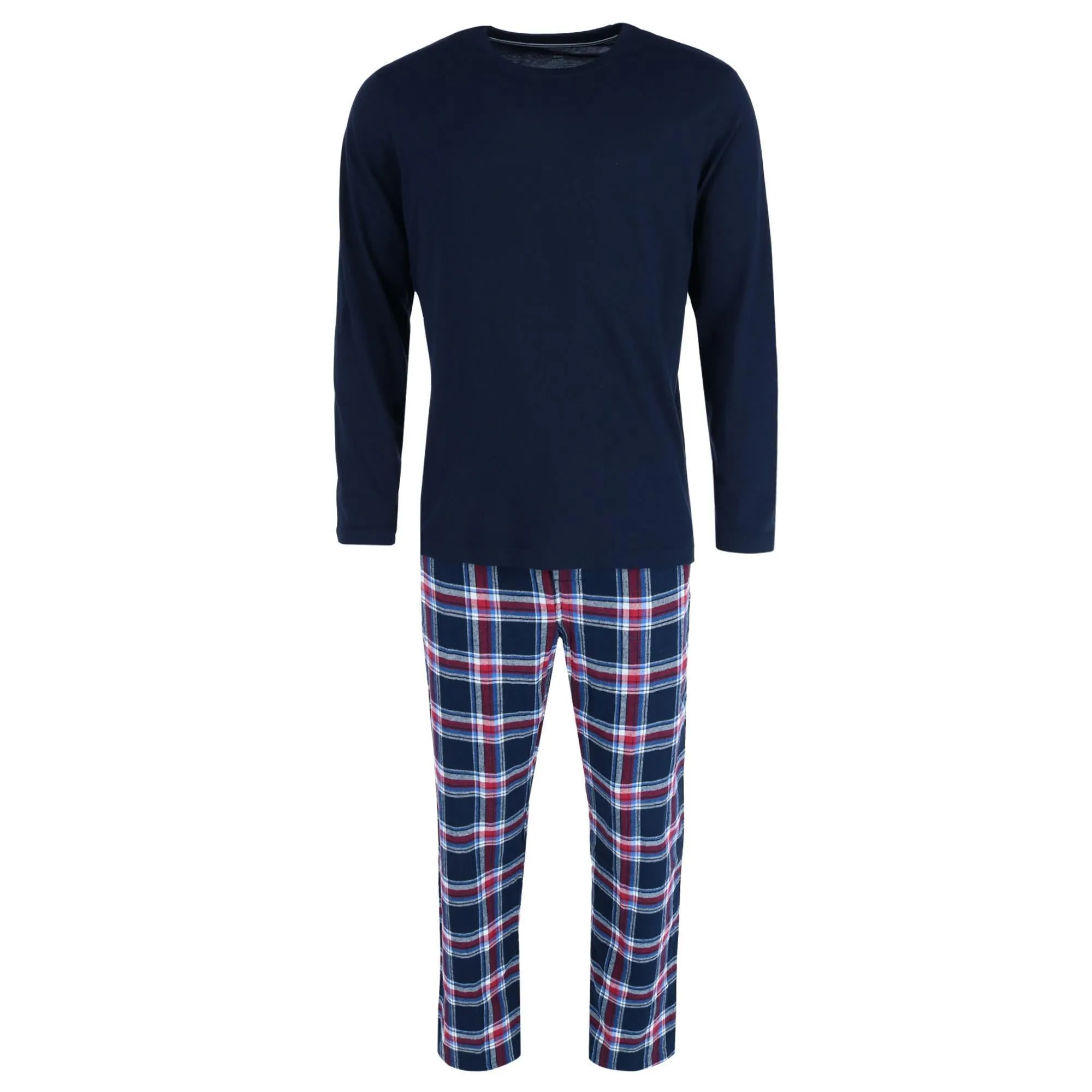Mens Big & Tall Cotton Long Sleeve Shirt and Flannel Pajama Pants
