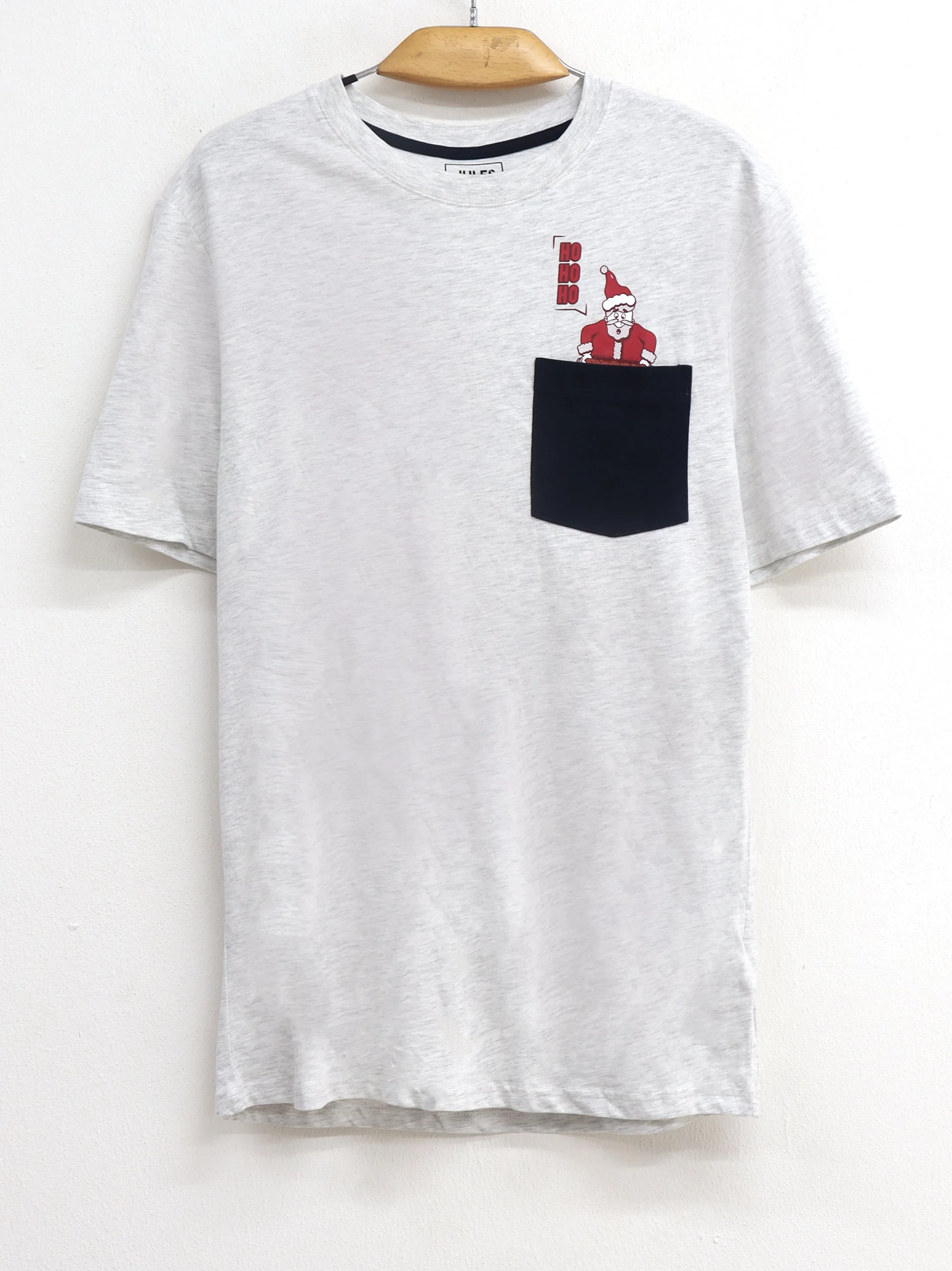 Men's Graphic Printed Christmas T-Shirt,Light Grey