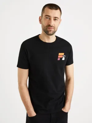 Men's Graphic Printed T-Shirt,Black