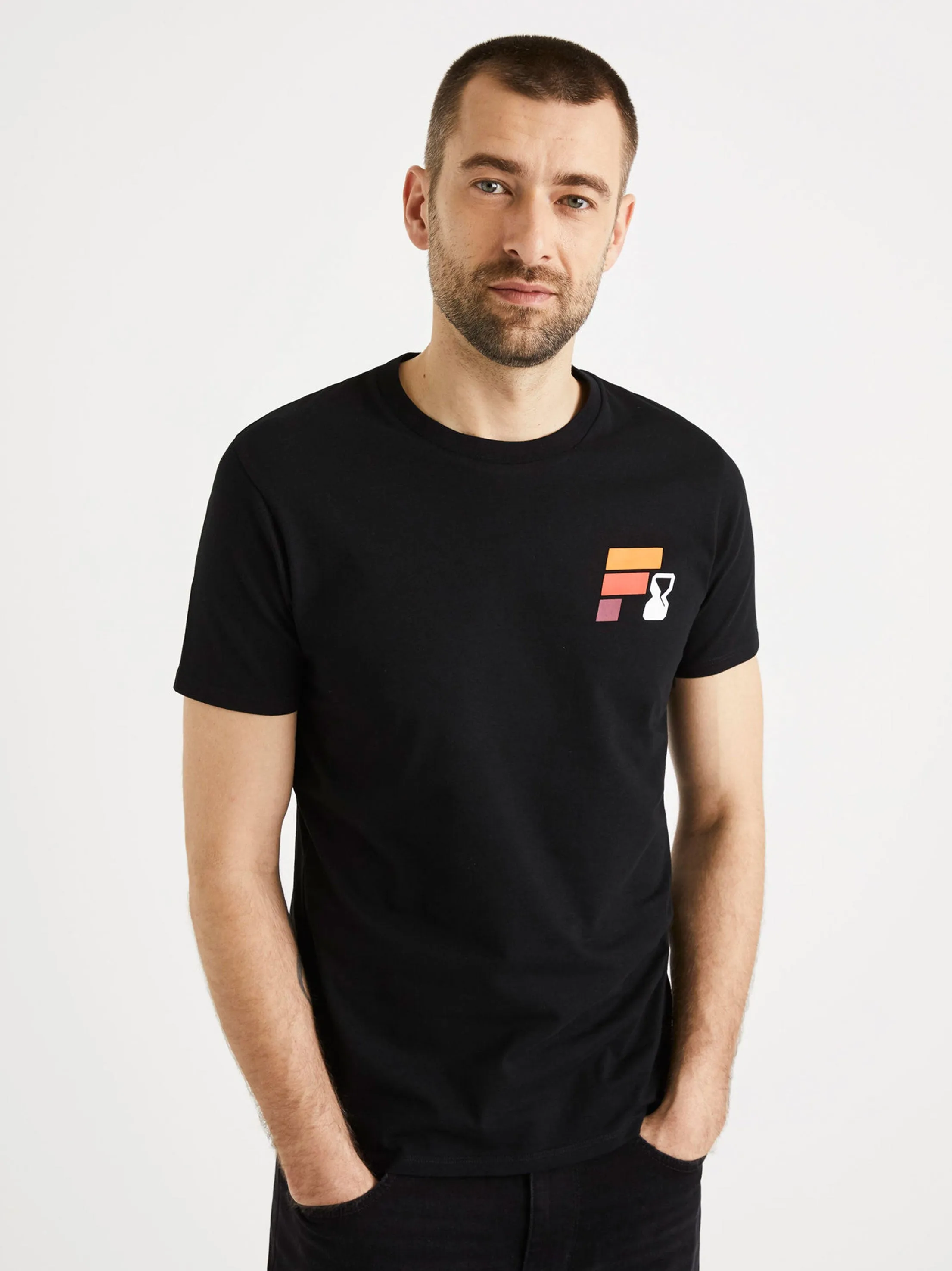 Men's Graphic Printed T-Shirt,Black