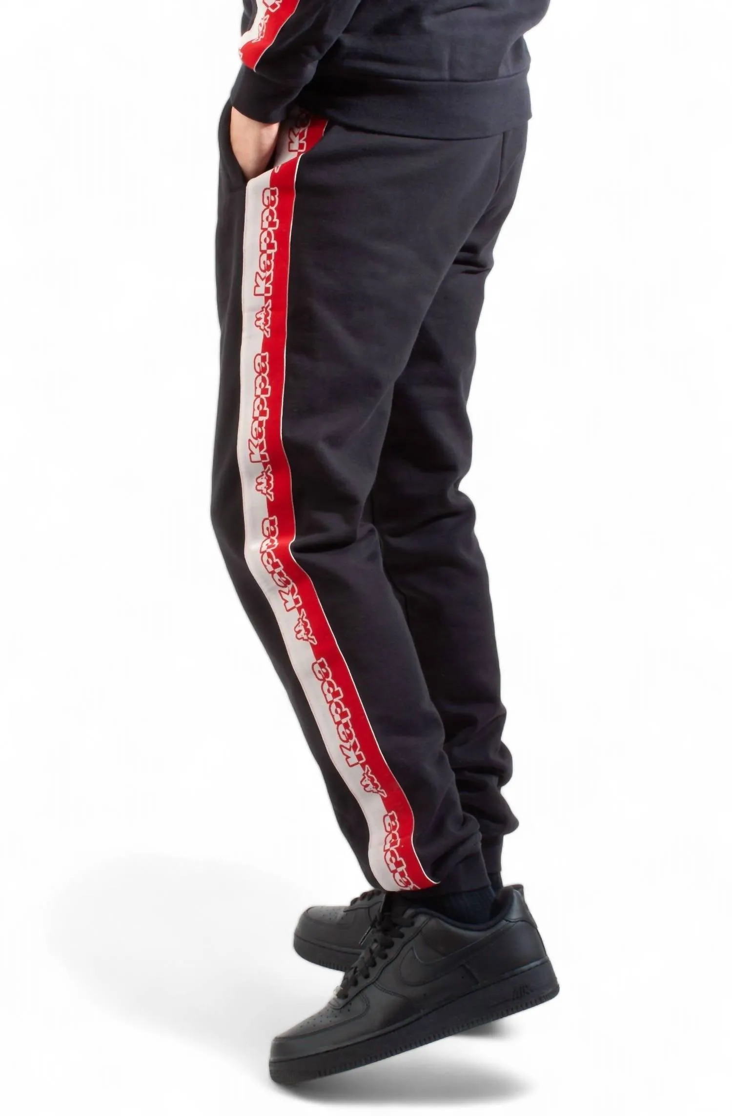 Men's Logo Tape Danira Trackpants In Black/grey/red