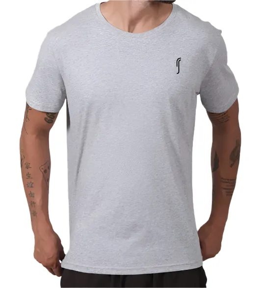 Men's Paris Cotton Tee - Grey Malange/Black Clothing Rs Men