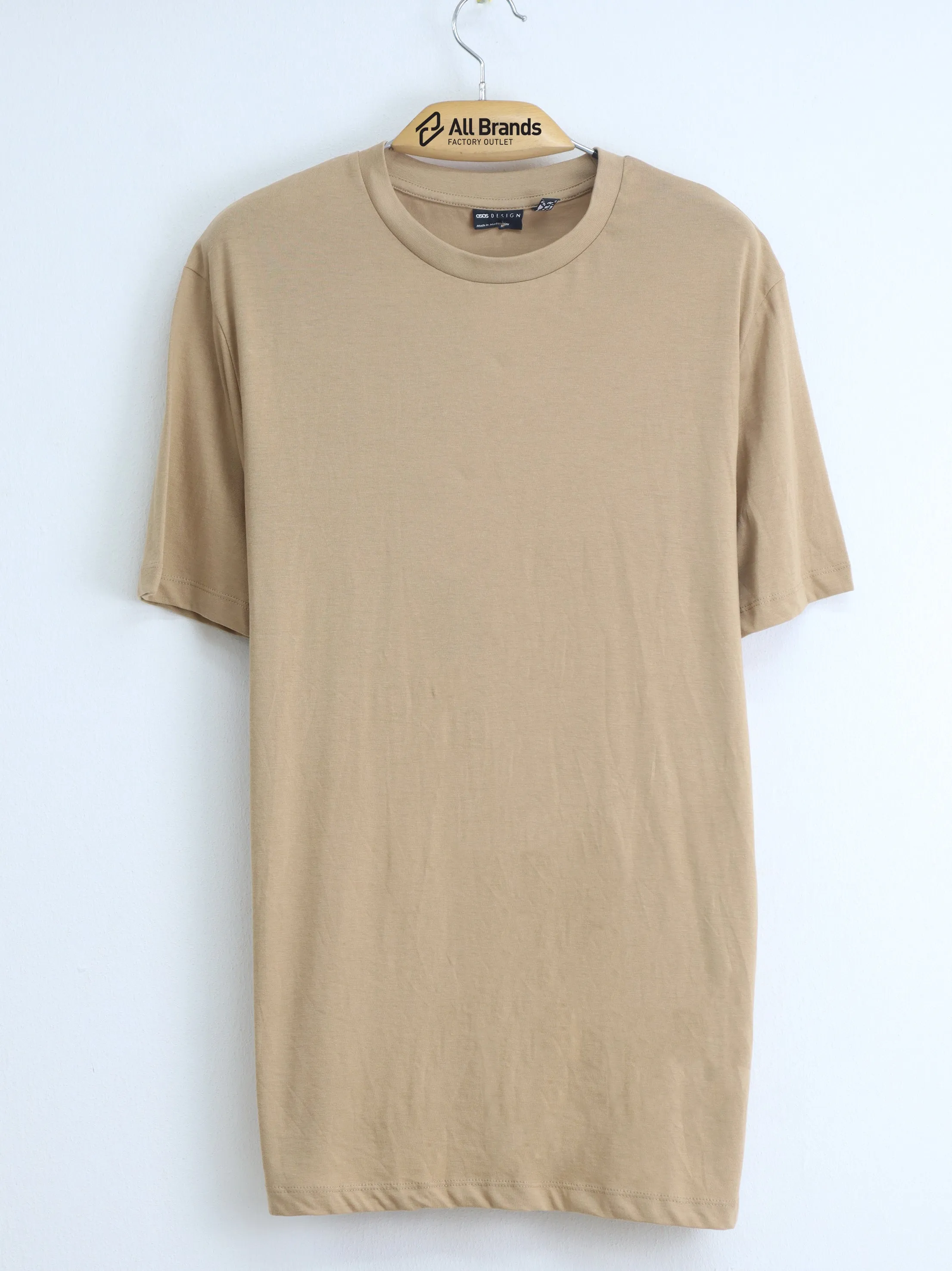 Men's Plain Solid T-Shirt,Beige